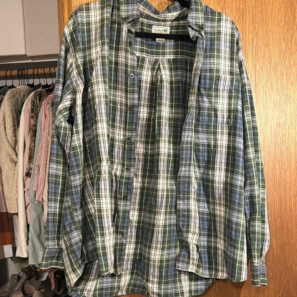 L.L. Bean Green Plaid Shirt